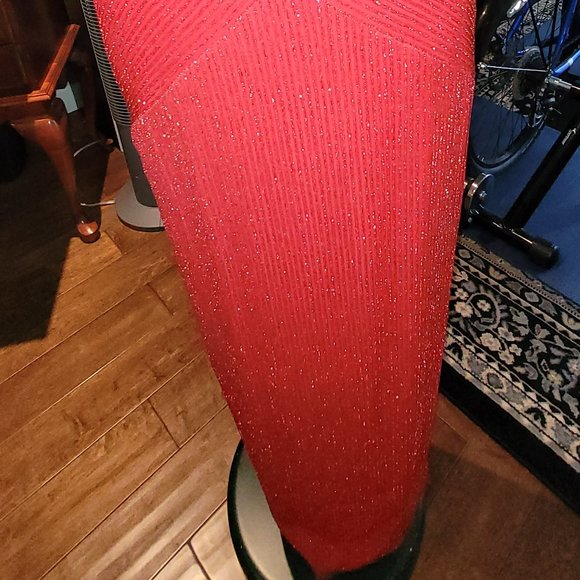 Vanessa Stevens Red Sparkle Evening Gown Circa 1993 - Picture 3 of 8